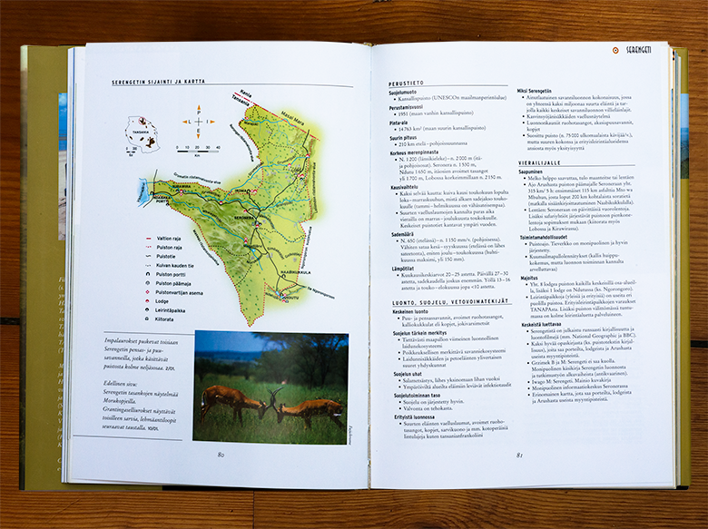 Suuri savanni -kirjan infoaukeama Serengetistä